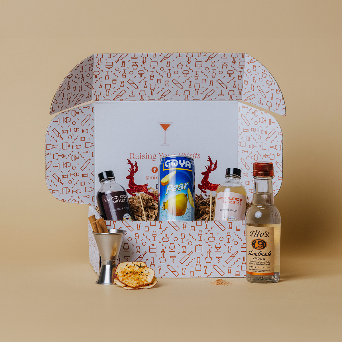 cocktail kits and gifts. virtual events. winter cocktails.